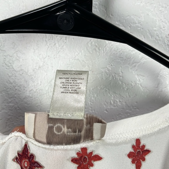 LOFT Women’s Cream Tank Top with Re Geometric Pattern Sleeveless Petite Sz XSP - Picture 5 of 8